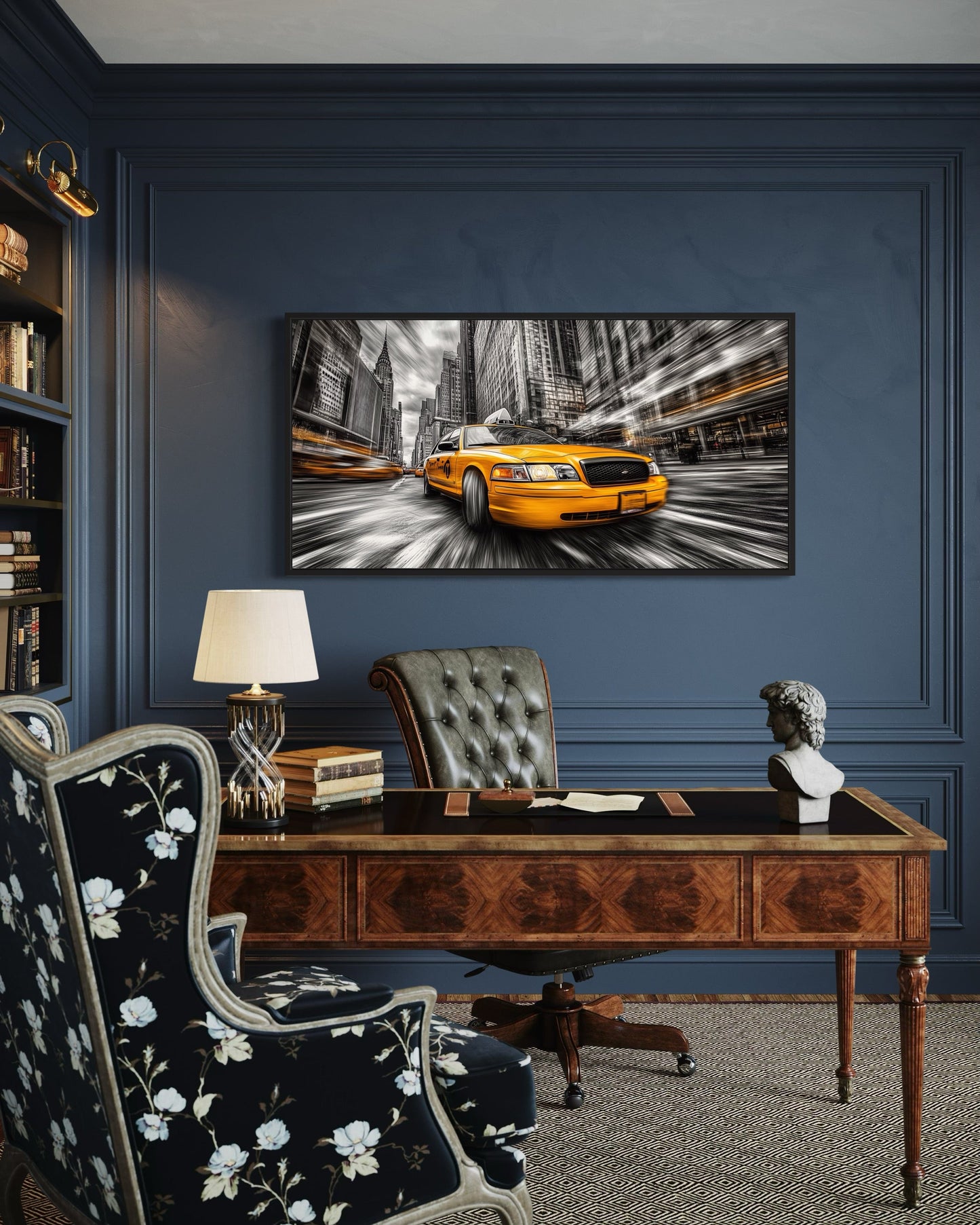 New York City Yellow Taxi Graffiti Style Canvas Wall Art