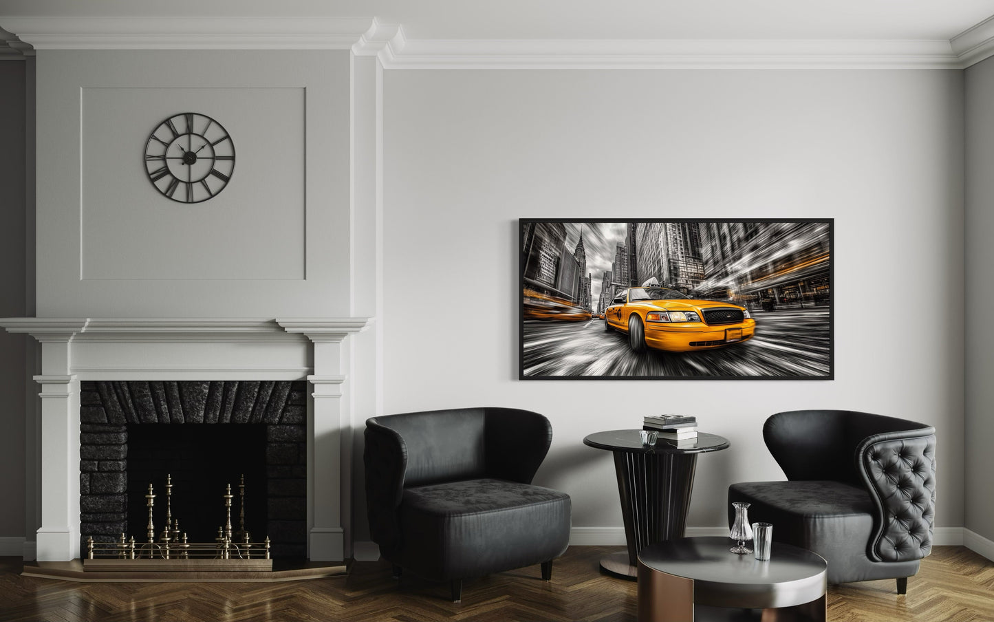 New York City Yellow Taxi Graffiti Style Canvas Wall Art