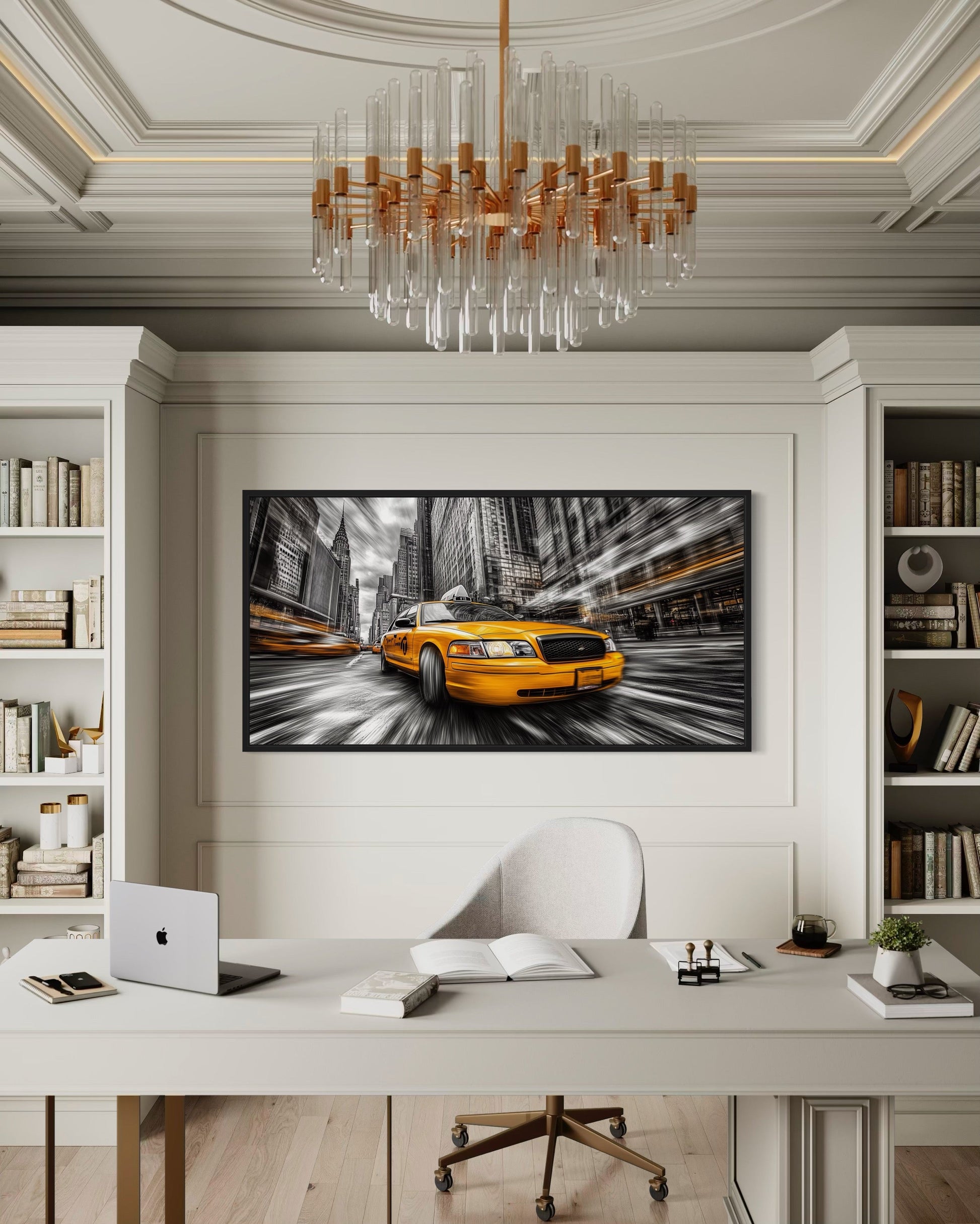 New York City Yellow Taxi Graffiti Style Canvas Wall Art