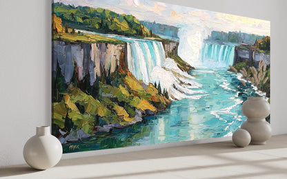Niagara Falls Impressionist Style Landscape Canvas Wall Art