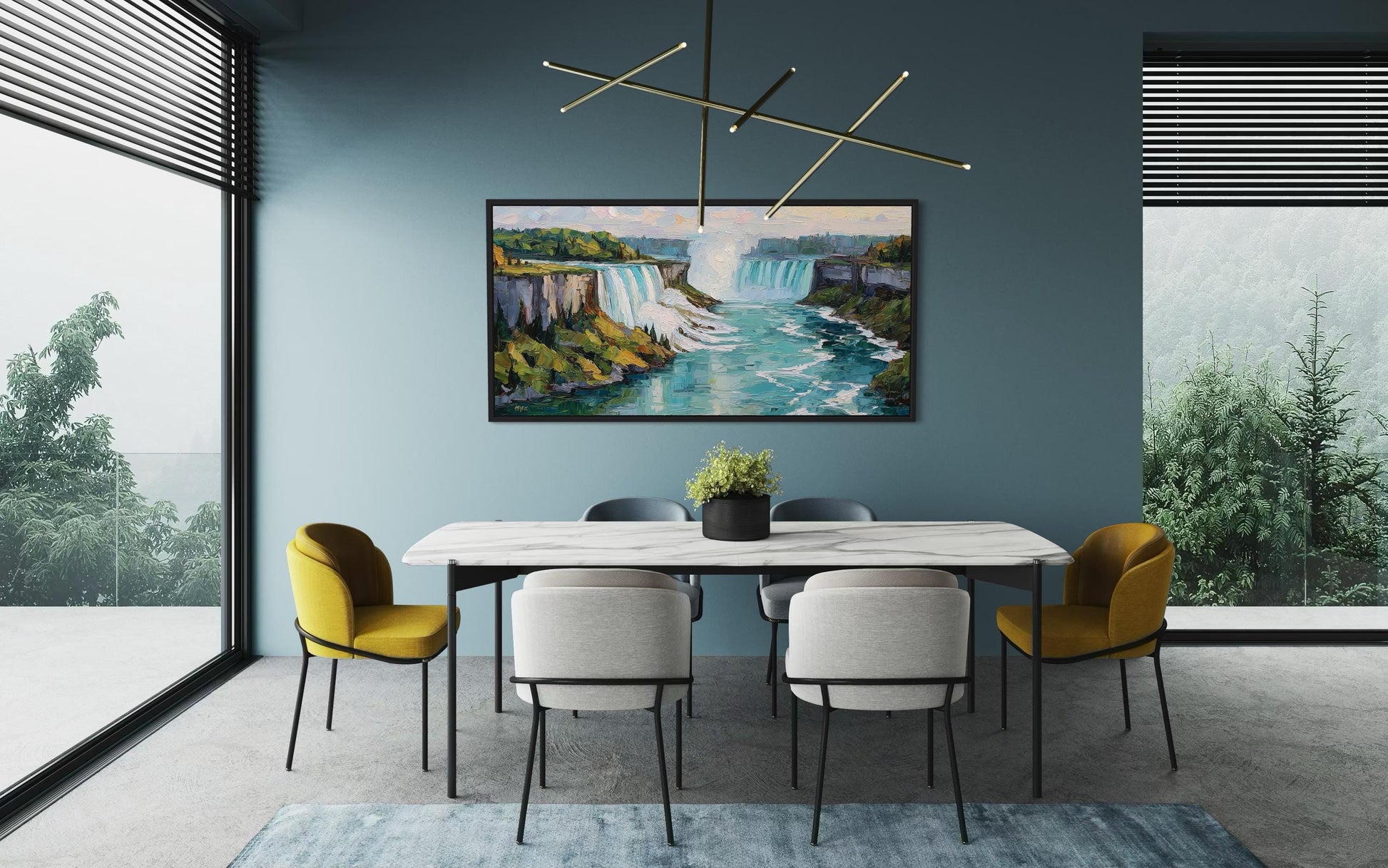 Niagara Falls Impressionist Style Landscape Canvas Wall Art