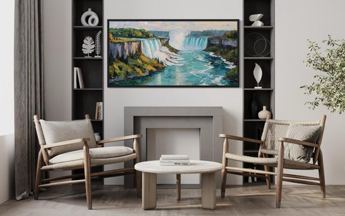 Niagara Falls Impressionist Style Landscape Canvas Wall Art
