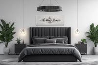 No Wake Zone Long Narrow Over Bed Framed Canvas Wall Art
