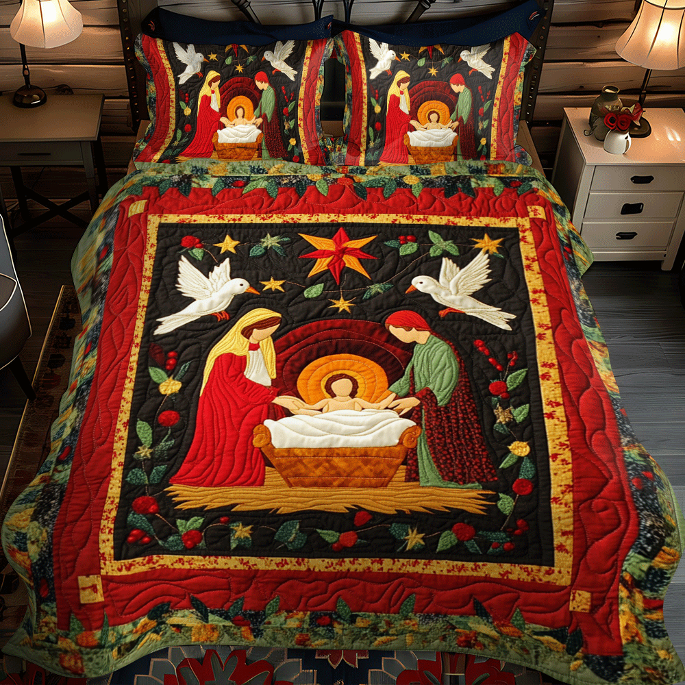 Noel Night Comfort 3-Piece Quilted Bedding Set - Single (59" x 70")
