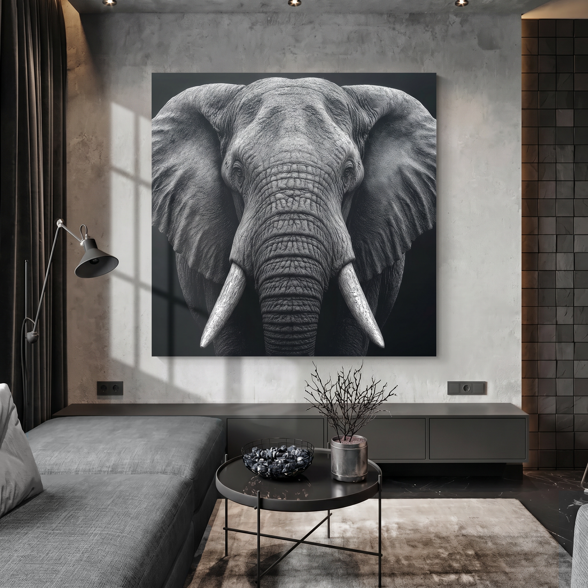 Noir Elephant - canvas