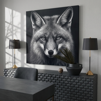 Noir Fox - 23"x23" - canvas