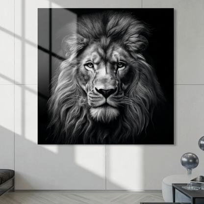 Noir Lion - 40"x40" - canvas