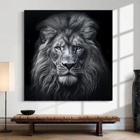 Noir Lion - 23"x23" - canvas