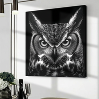 Noir Owl - 23"x23" - canvas