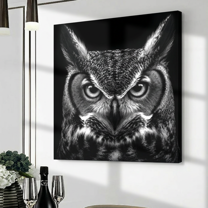 Noir Owl - 23"x23" - canvas