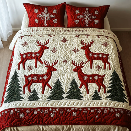 North Pole Nights 3-Piece Quilted Bedding Set - Single (59" x 70")