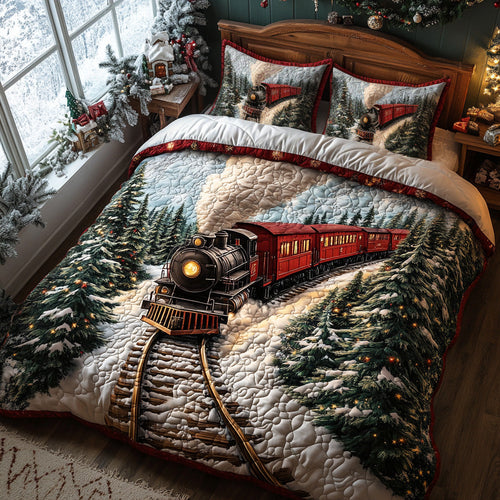 North Star Train 3-Piece Quilted Bedding Set - Single (59" x 70")
