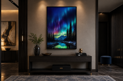 Northern Lights Stunning Aurora Borealis Framed Canvas Wall Art