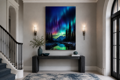 Northern Lights Stunning Aurora Borealis Framed Canvas Wall Art
