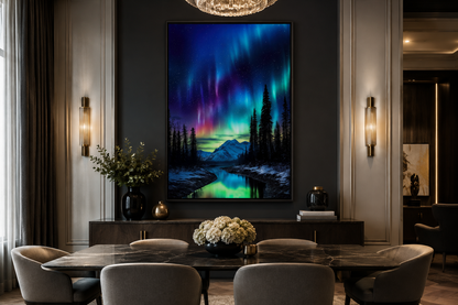 Northern Lights Stunning Aurora Borealis Framed Canvas Wall Art