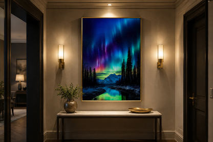 Northern Lights Stunning Aurora Borealis Framed Canvas Wall Art