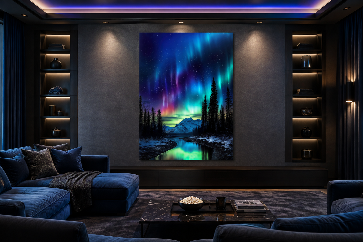 Northern Lights Stunning Aurora Borealis Framed Canvas Wall Art