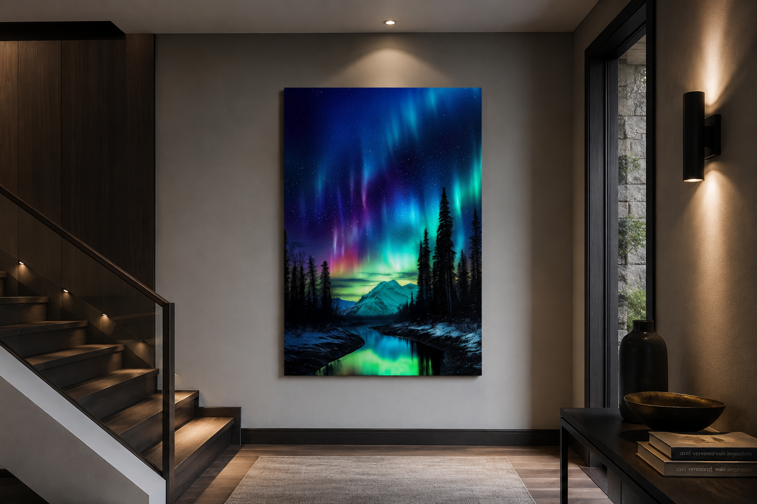 Northern Lights Stunning Aurora Borealis Framed Canvas Wall Art