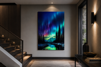 Northern Lights Stunning Aurora Borealis Framed Canvas Wall Art