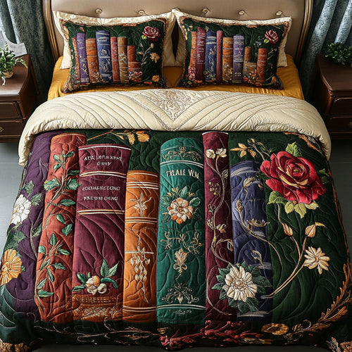 Novel Nights 3-Piece Quilted Bedding Set - Single (59" x 70")