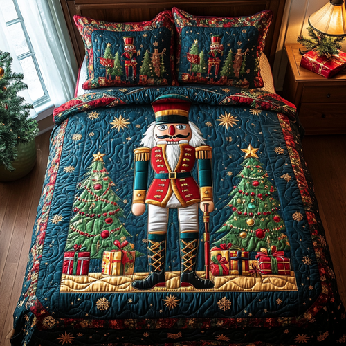 Nutcracker Wonderland Quilted Bedding Set - Single (59" x 70")