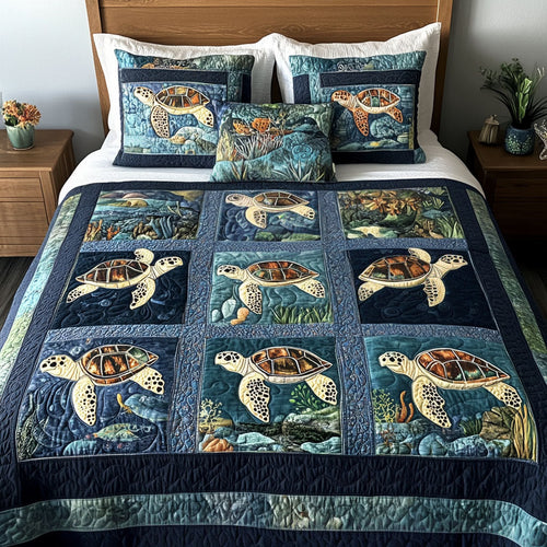 Ocean Embrace 3-Piece Quilted Bedding Set - Single (59" x 70")