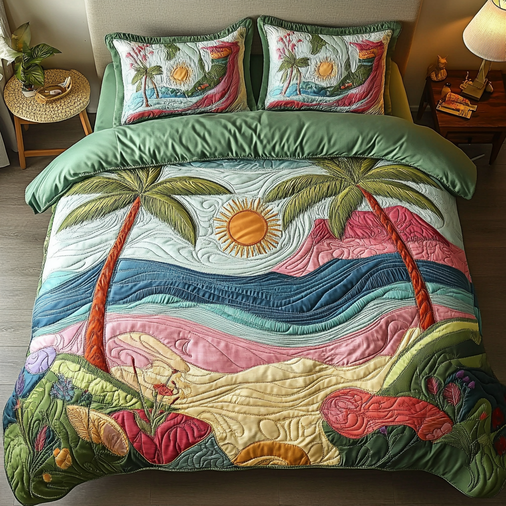 Ocean Escape 3-Piece Quilted Bedding Set - Single (59" x 70")