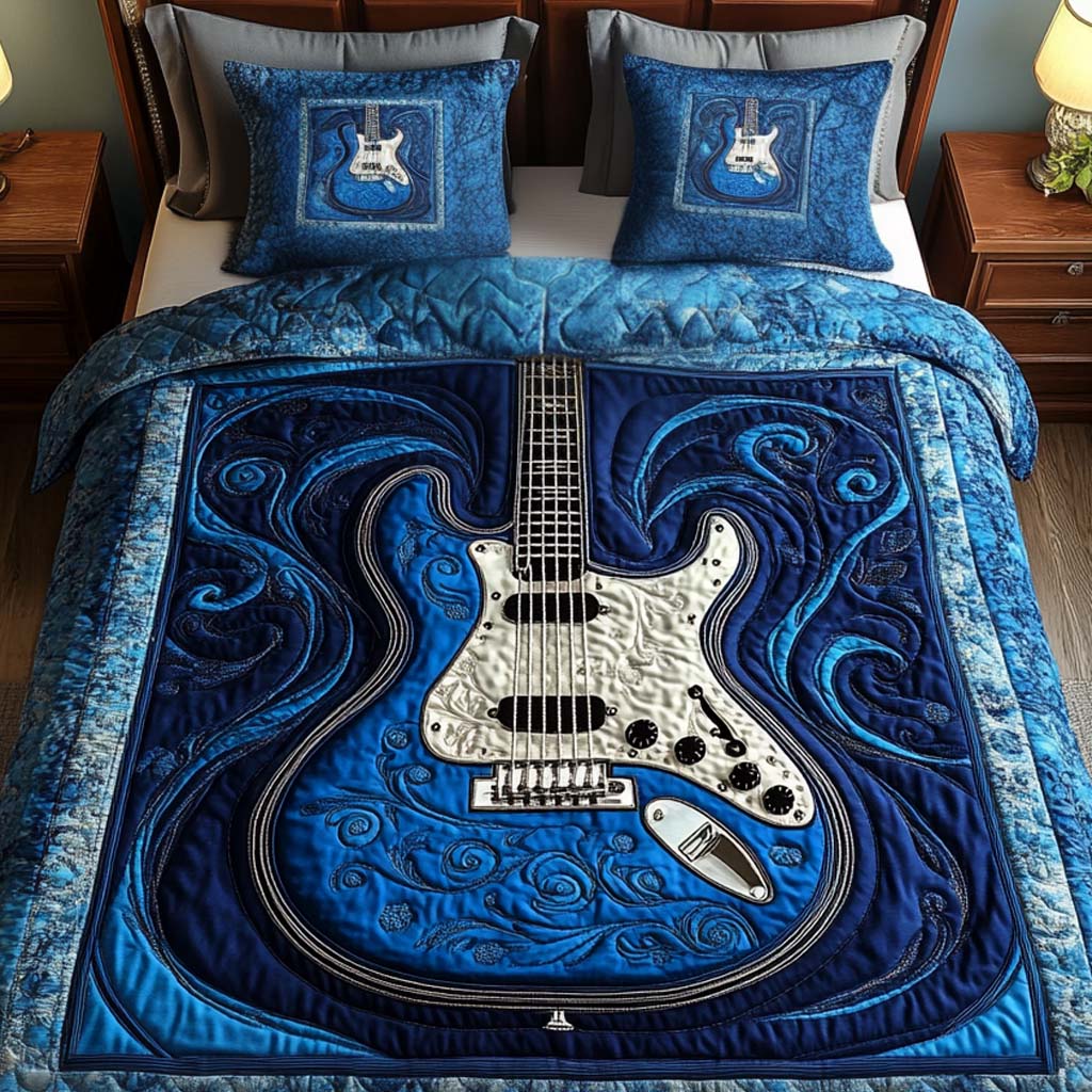 Ocean Melody 3-Piece Quilted Bedding Set - Single (59" x 70")