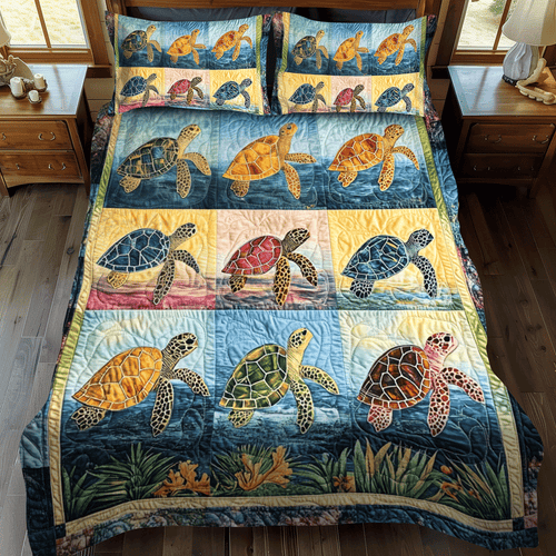 Oceanic Oasis 3-Piece Quilted Bedding Set - Single (59" x 70")