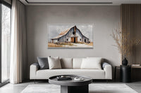 Old Grey Barn Close Up Rustic Farmhouse Canvas Wall Art