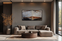 Old Wooden Boat Art - Rustic Brown Canvas Decor For Coastal Cottage Walls