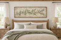 Olive Branch Wall Art – Long Narrow Canvas | Sage Green Farmhouse Decor