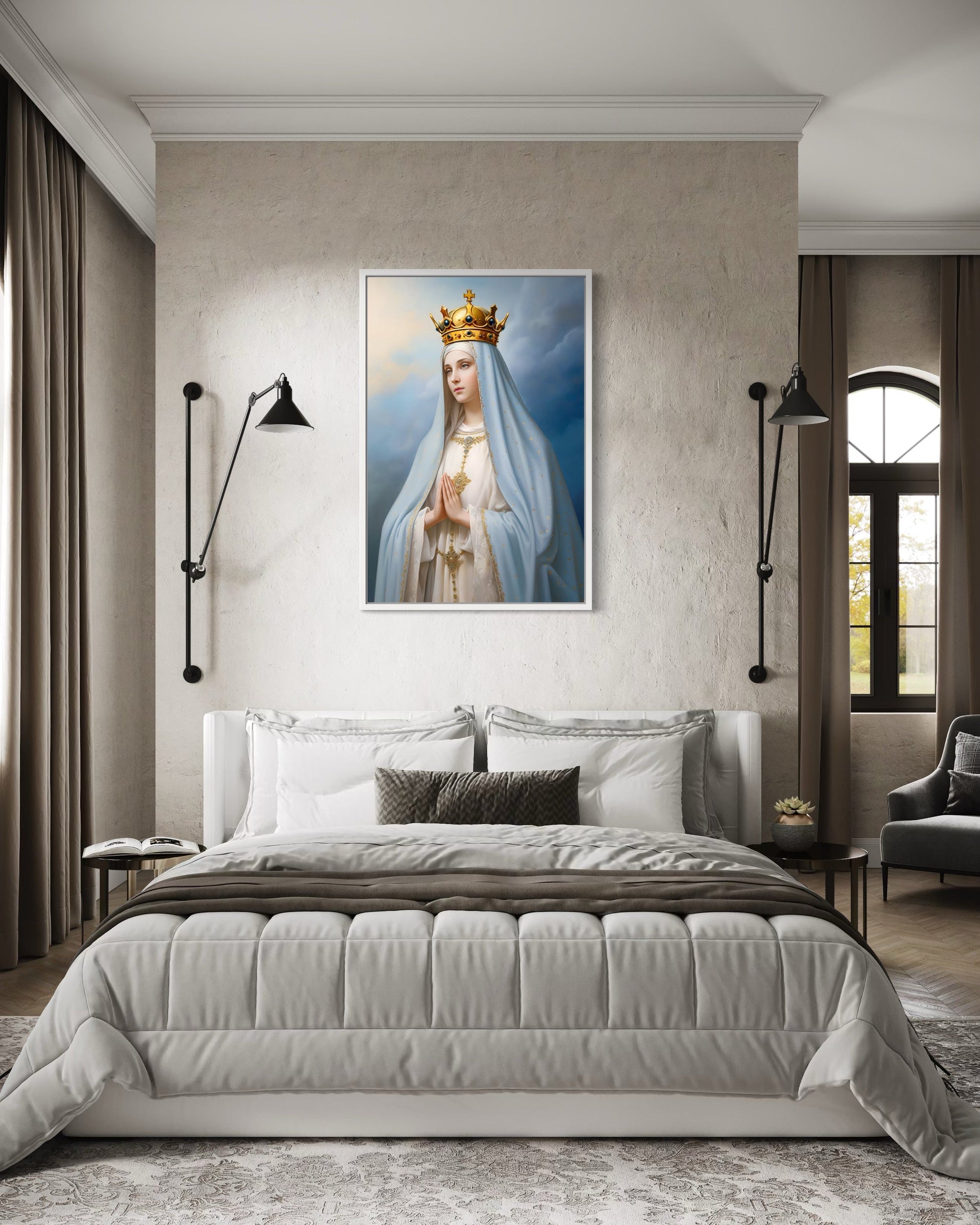 Our Lady of Fatima Framed Canvas Wall Art