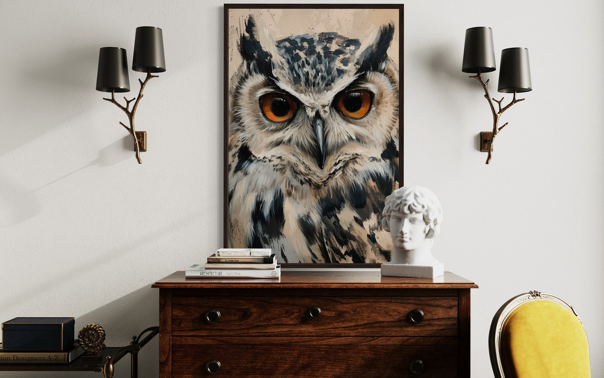 Owl Framed Canvas Wall Art