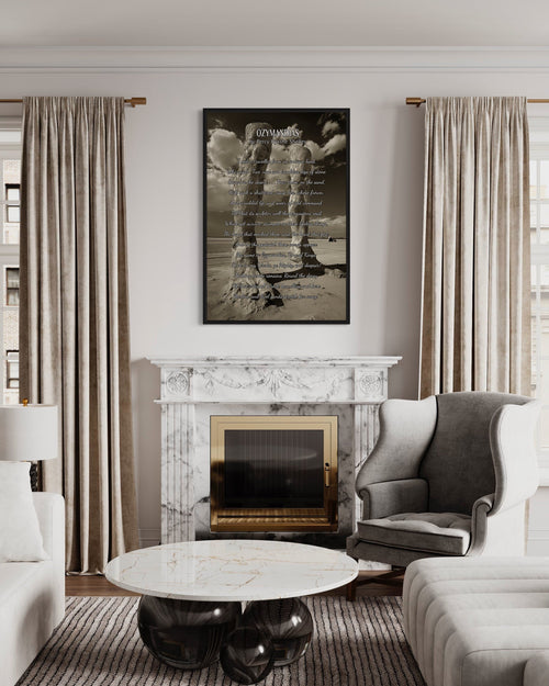 Ozymandias Poem Framed Canvas Wall Art