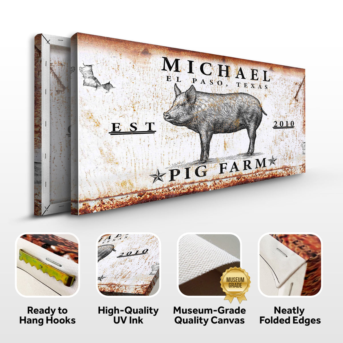 Pig Farm Sign - canvas