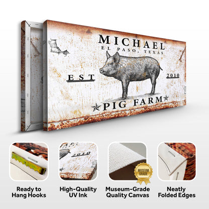 Pig Farm Sign - canvas
