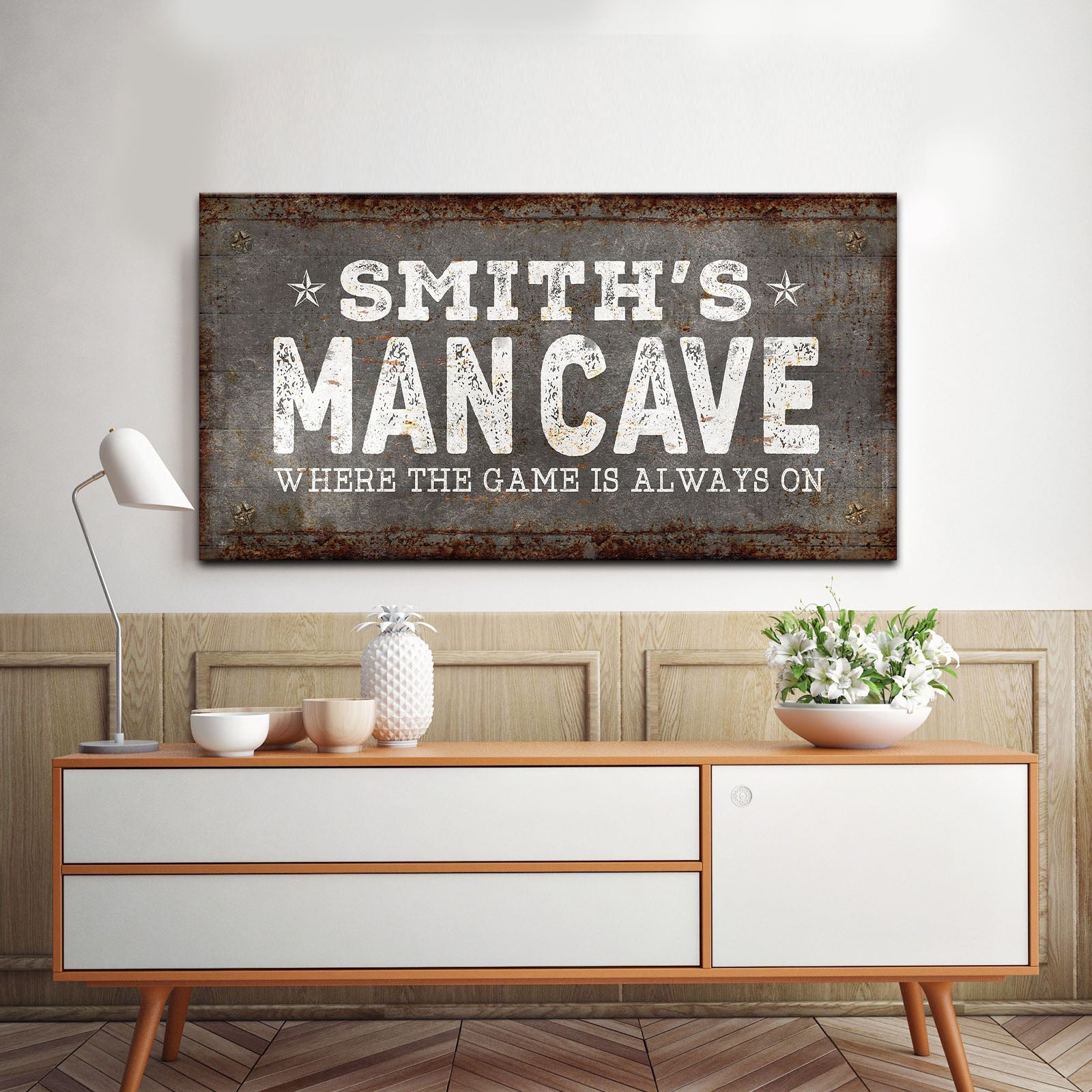 Where the Game is Always On Man Cave Sign