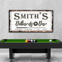 Billiards And Bar Sign