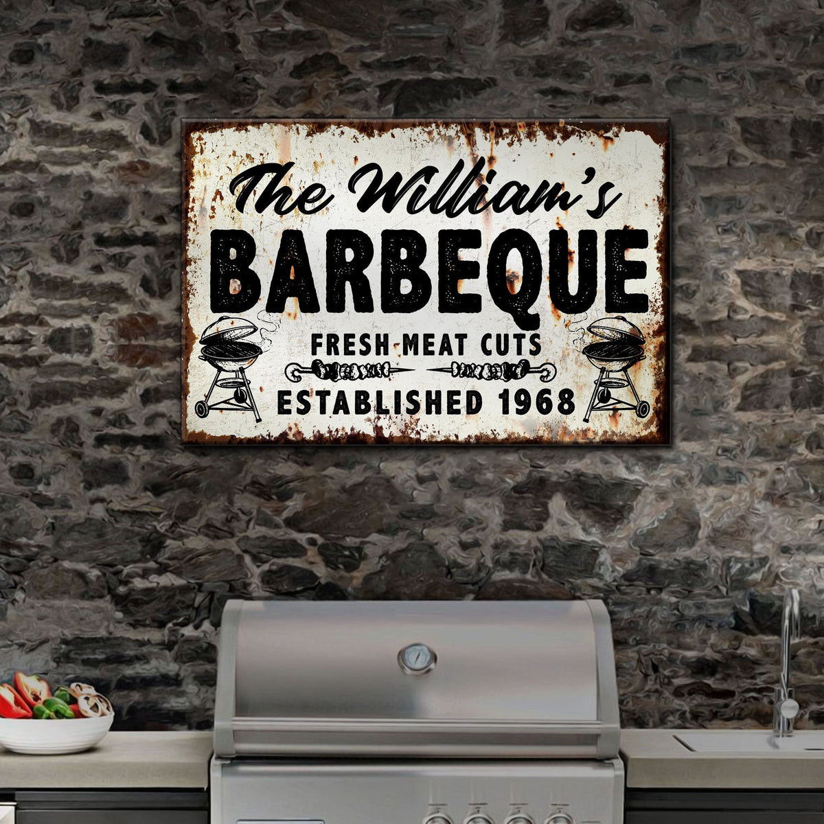 BBQ Sign IV - canvas