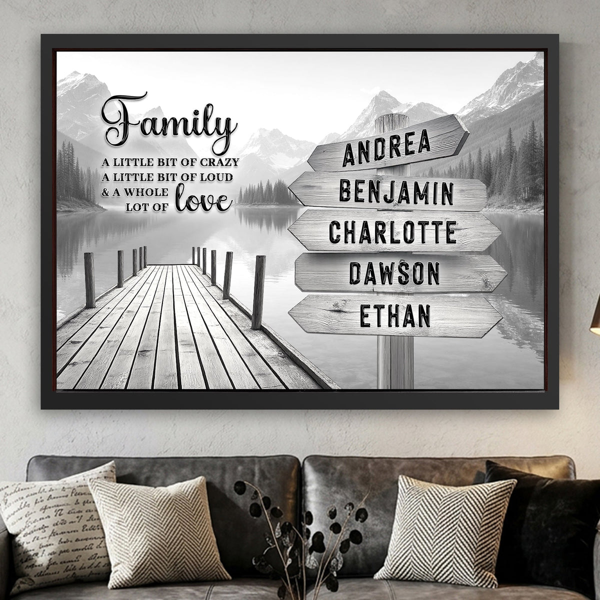 Family A Whole Lot Of Love Grey Wall Sign