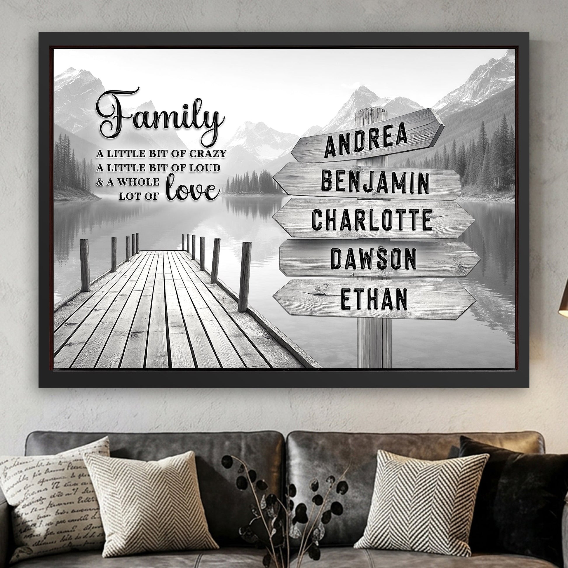 Family A Whole Lot Of Love Grey Wall Sign