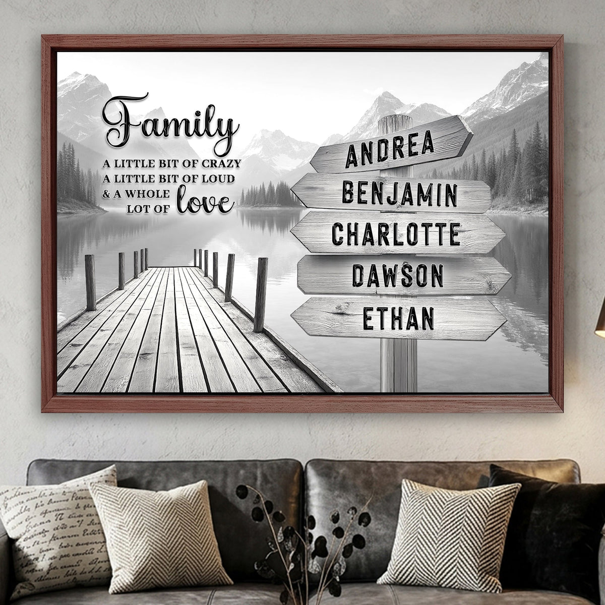 Family A Whole Lot Of Love Grey Wall Sign