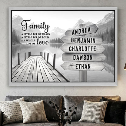 Family A Whole Lot Of Love Grey Wall Sign