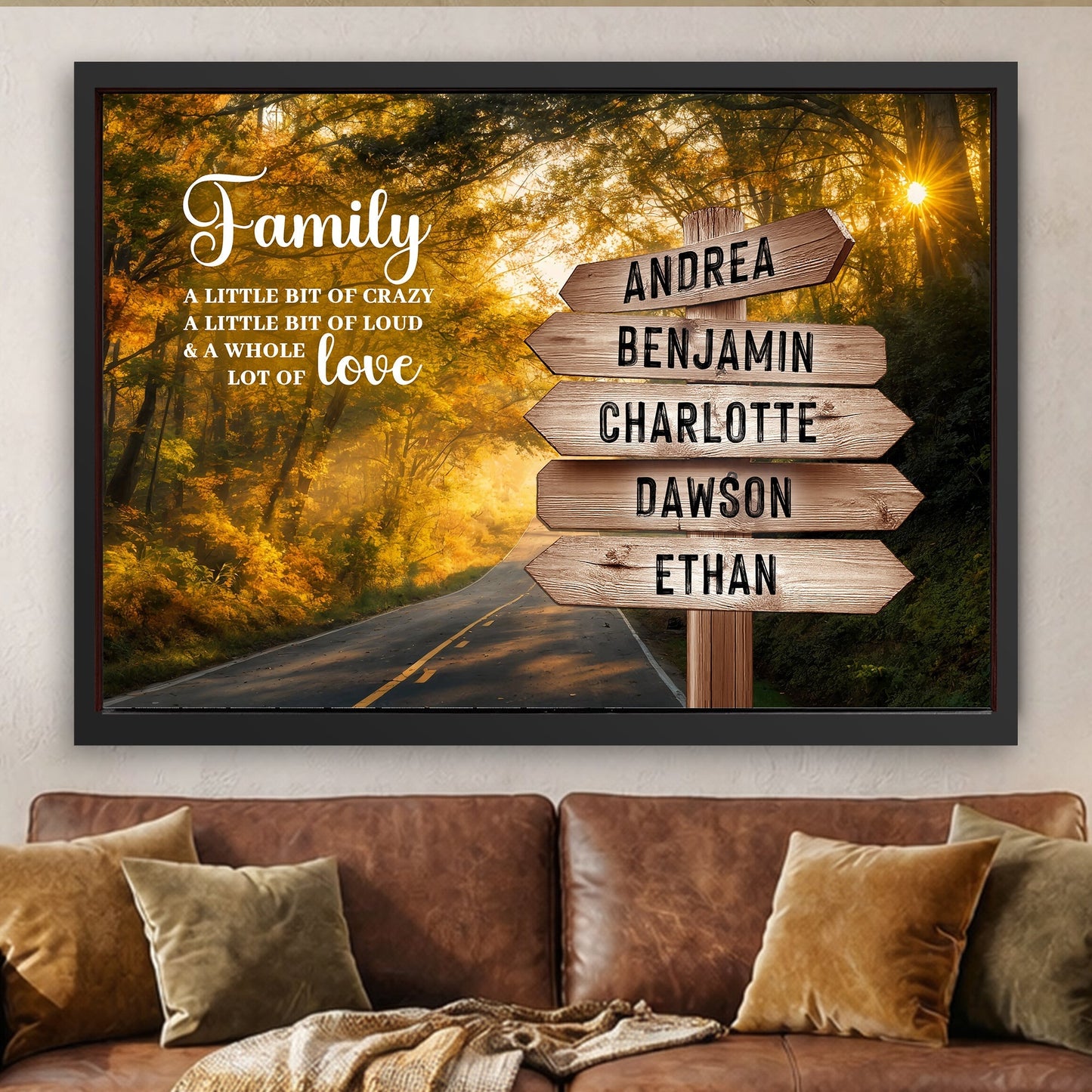 Family Whole Lot Of Love Autumn Road Wall Sign
