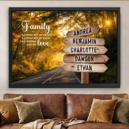 Family Whole Lot Of Love Autumn Road Wall Sign