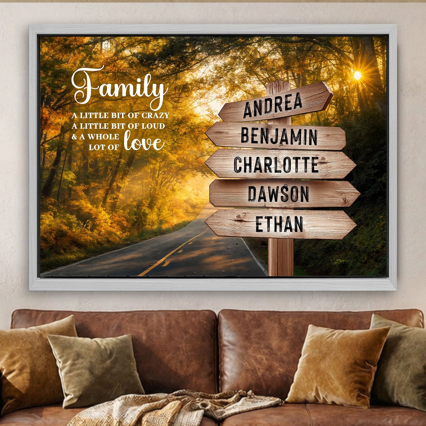 Family Whole Lot Of Love Autumn Road Wall Sign