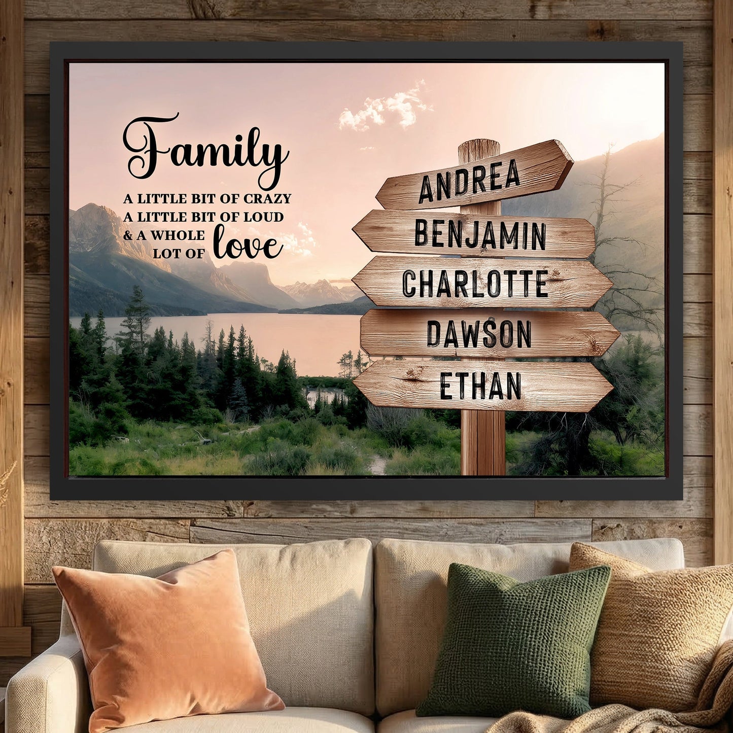 Family Whole Lot Of Love Mountain Wall Sign