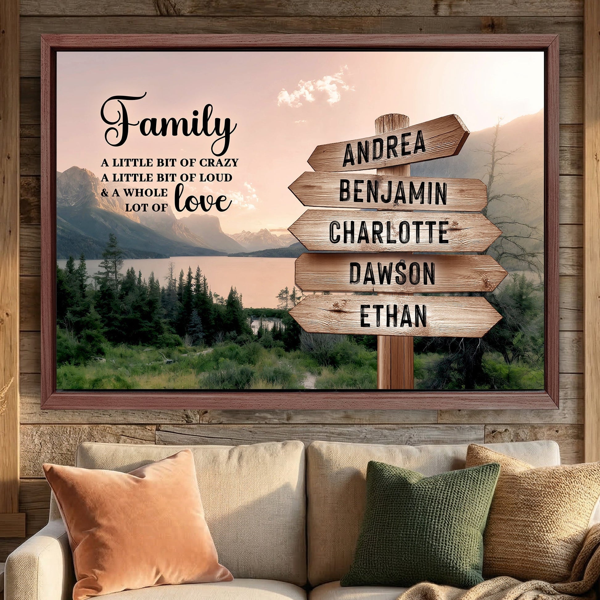 Family Whole Lot Of Love Mountain Wall Sign