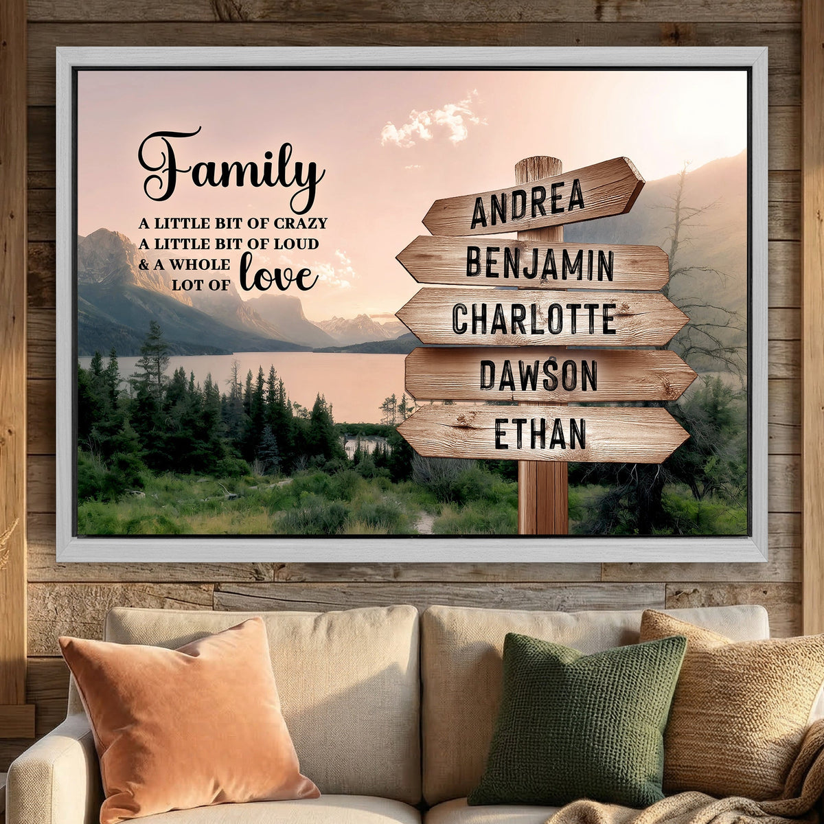 Family Whole Lot Of Love Mountain Wall Sign